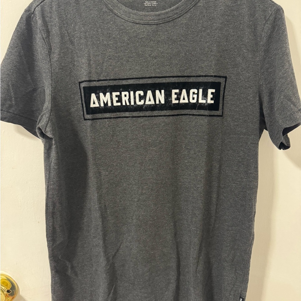 American Eagle AE Super Soft Graphic T-Shirt Top Grey Tee Gray Shirt Small